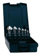 Exact koniska försänkarsats 1605527, 6,3 mm, 8,3 mm, 10,4 mm, 12,4 mm, 16,5 mm, 20,5 mm HSS TiAIN cylindriskt skaft, 1 set