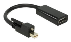 Delock Adapter mini Displayport 1.2 male with screw > HDMI female 4K Active black - Videokonverterare - Parade PS171 - DisplayPort - HDMI - svart
