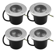Nya 4 delar utomhus LED infälld spotlight - varmvit, 3W IP65 Rec