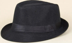 Retro hatt för män med bred brätte Vintage cap utomhus bowlerhattar Black