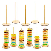 5 delar Wood Donut Stativ Munkhållare Löstagbar Donut CDQ