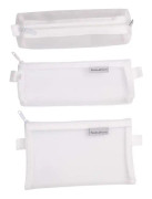 3PCS Multifunktionell Mesh Pennfodral Pennfodral Makeup Verktygsväska