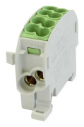HoraeTec 106287 Huvudsaklig förgreningsklämma PA, Mässing Grå-vit (RAL 7035), Gul, Grön 1-polig 100 A 690 V Ledar-typ