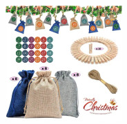 24 pcs Christmas gift bags craft set with Advent numbers