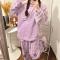 Mub- Flanellpyjamas kvinnlig söt höst vinter loungewear Kulomi Kulomi XXL