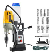 Magnetisk borrmaskin, 1100W 1,57" borrdiameter, 2697lbf/12000N Bärbar elektrisk Mag-borrpress med 12 bitar, 580 rpm maxhastighetsborrmaskin för alla