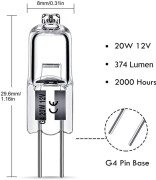 G4 halogenlampor 20W 12V - Varmvita - 12 st 20W 20W Y 20W(20W,12pcs)