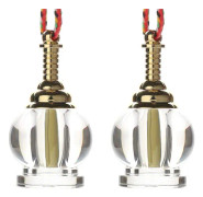 2 st tomma genomskinliga akrylflaskor med gyllene bails-lock