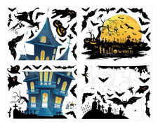Halloween fönsterdekaler Dubbelsidig avtagbar dekal fest