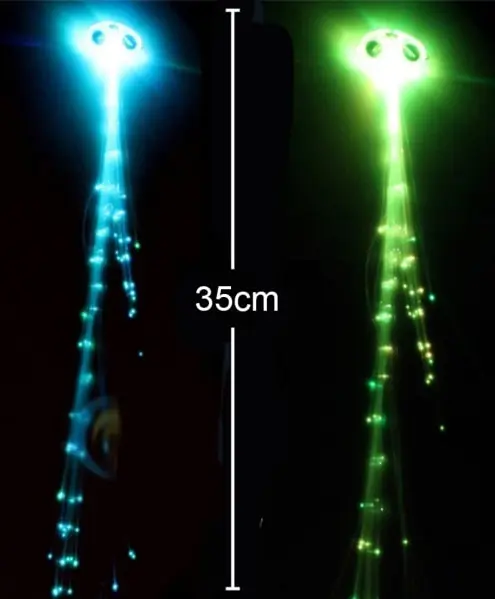 5 st ljusavgivande LED fiberoptisk tråd hårnål B