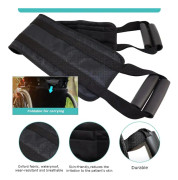 Patient Transfer Belt, 45cm, för säker överföring i säng, bil, rullstol, säng för funktionshindrade, äldre, skadade (svart)