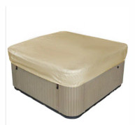 Vattentät polyester fyrkantig bubbelpoolöverdrag utomhus spaöverdrag fyrkantig beige(215*215*30cm)