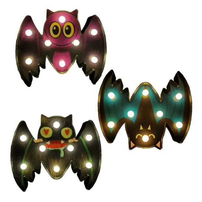 Halloween modellering lampor, pumpa spöke fladdermus spindel målad