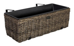 Wicker Balkonglåda Mörkbrun