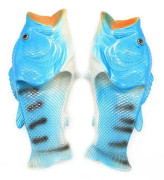 Unisex simulering 3d fisk tofflor sommar roliga mode flip flops för utomhus