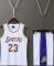 Lakers #23 Lebron James Jersey Nr. 23 Basket Uniform Set Barn Vuxna Barn Vit Vit S (120-130 cm)