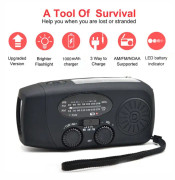 Smart Vevradio (Nödradio) Solcell LED ficklampa Powerbank