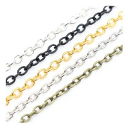 5m/lot 3x2 4x3mm 5färger Pläterade kedjor Halsband gör-det-själv-tillbehör