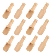 Mini träsked, 12st 7.5cm Liten salt sked, träkryddssked, för kryddor, salt, te, honung, socker, mjölkpulver, kaffe