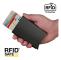 PopUp Smart card holder pushes forward 8 cards RFID-NFC Secure - Black