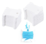 50 st plasttrådrullar, plasttrådrullar tråd kort, broderitråd rullar, tråd rullar arrangör, tråd kort med tråd lindare för C