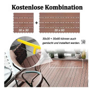 LARS360 Interlocking Wood Composite WPC Interlocking Garden Plates Utomhusgolvplattor 30 x 30 cm (1m²), paket med 11