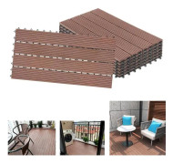 LARS360 Interlocking Interlocking WPC Trä Komposit Trädgårdsplattor Utomhusgolv Kakel 30 x 60 cm (1m²), paket med 6