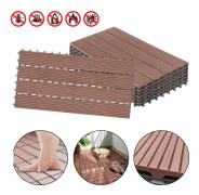Däcksplatta WPC - LZQ - 30 x 60 cm - Träutseende - Kan skäras - 6 st - 1 m² Brun