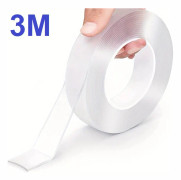 3 Meter Dubbelhäftande Nano tejp Återanvändbar Transparent