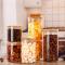 Bambu lock, bambu burk lock Återanvändbar bambu Mason Jar, 6pack