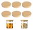 Bambu lock, bambu burk lock Återanvändbar bambu Mason Jar, 6pack