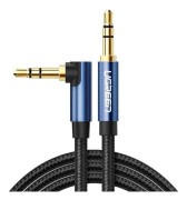 Ugreen AUX Angled Mini Jack 3.5mm Kabel 2m - Svart