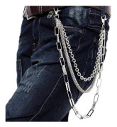 Nyckelkedja för Punk Hip Hop byxor square chain