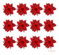 12 st konstgjorda julblommor, julstjärna julblommor,