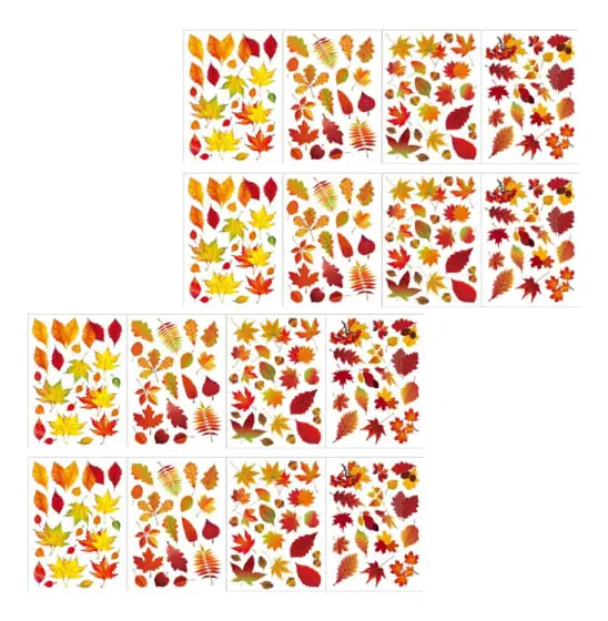 Yumira 18 Bl?tter Ahornbl?tter Fenster Aufkleber, Herbst Fenster