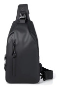 Crossbody Sling RyggsÄck Sling Bag Resevandring BrÖstvÄska H black