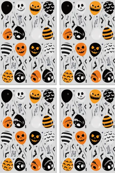 4 set Halloween glasfönsterdekaler spöke zombie pumpa spindel statiska fönsterdekaler semesterfestdekoration