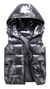 Sliktaa Unisex Shiny Waterproof Sleeveless Jacket Lightweight Puffer Vest -