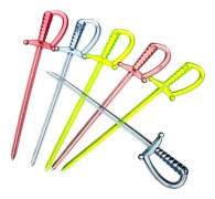 3.35 Inch Plastic Sword Picks Food Toothpick Fruit Fork Cocktai