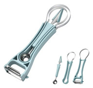 Multifunctional 6-in-1 Fruit Digging and Carving Knife Home Kitchen Melon and Fruit Grater Peeler(Blue)