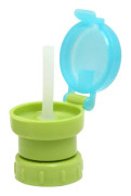 Children Portable Bottled Drinks Anti-overflow Anti-squash Replacement Straw Cap(Green)