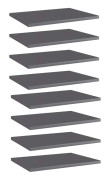 vidaXL Hyllplan 8 st grå högglans 40x30x1,5 cm spånskiva