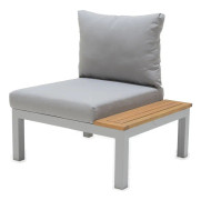 Chillvert Fsc Eukalyptus Och Aluminium Utomhus Trädgårdssoffa Bergamo 78.20x76.6x730cm Grå