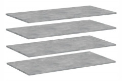 Hyllplan 4 st betonggrå 100x50x1,5 cm spånskiva