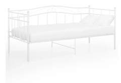 Sängram bäddsoffa vit metall 90x200 cm