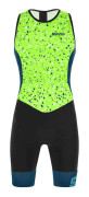 Santini Ärmlös Trisuit Sleek Pietra Grönt S Man