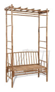  vidaXL Bänk i bambu med pergola