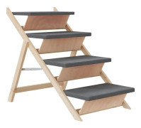vidaXL Hundstege grå 105x47 cm massiv gran