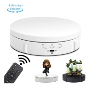 14.6cm Remote USB Electric Rotating Turntable Display Stand, Load: 10kg(White)