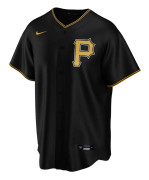 Nike Kortärmad T-shirt Med Rund Hals Mlb Pittsburgh Pirates Official Replica Alternate Svart S Man